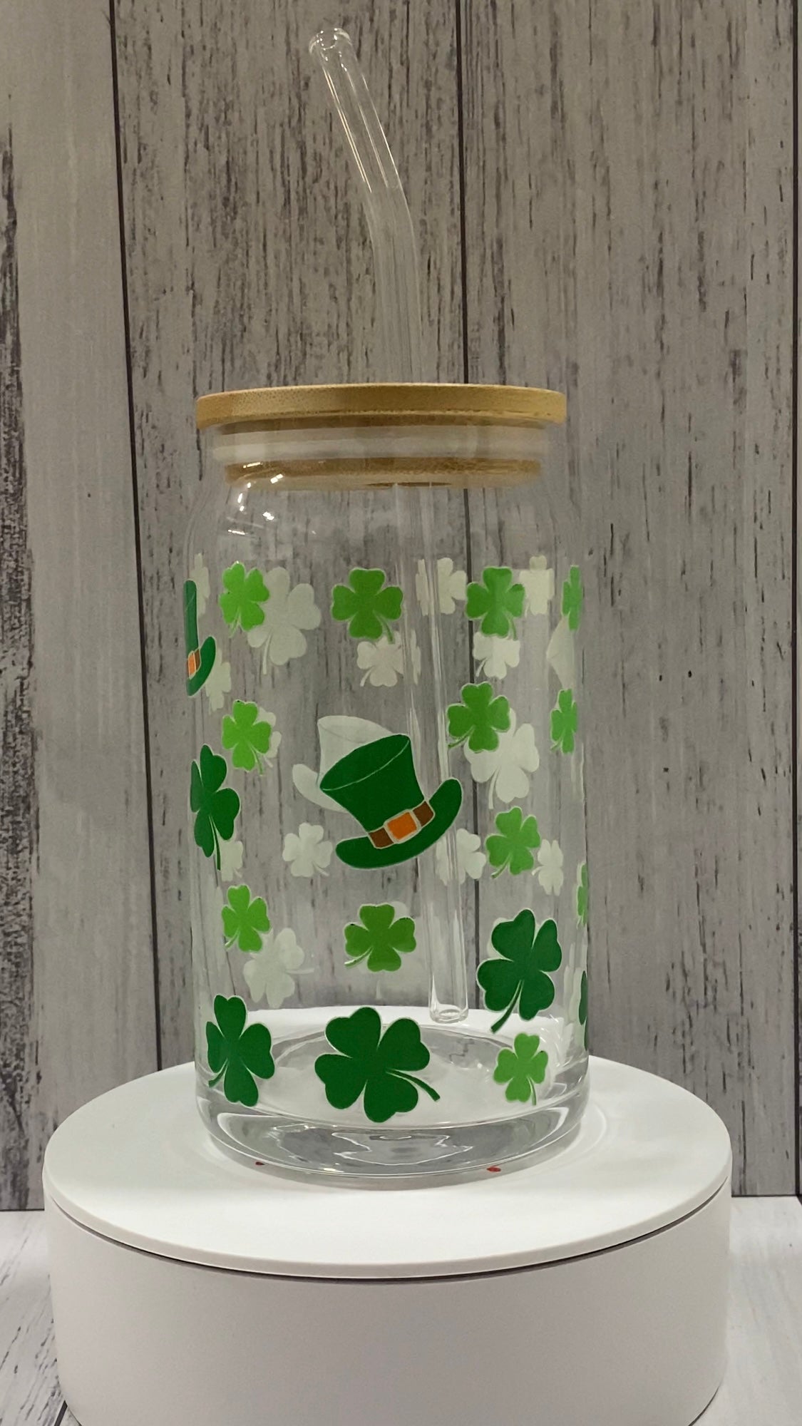 Printed Glass Can with Lid - Creative Printz