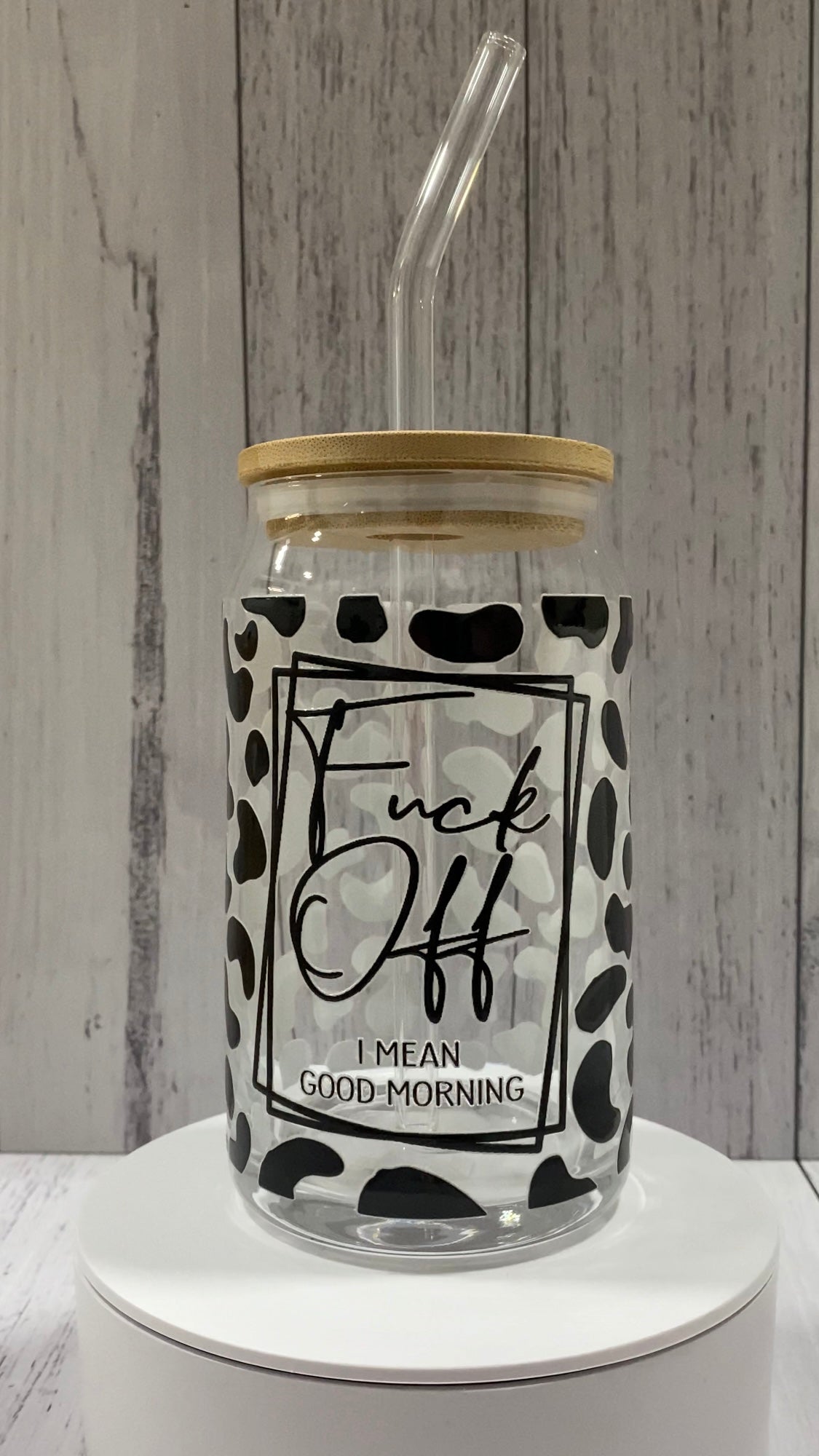 Printed Glass Can with Lid - Creative Printz