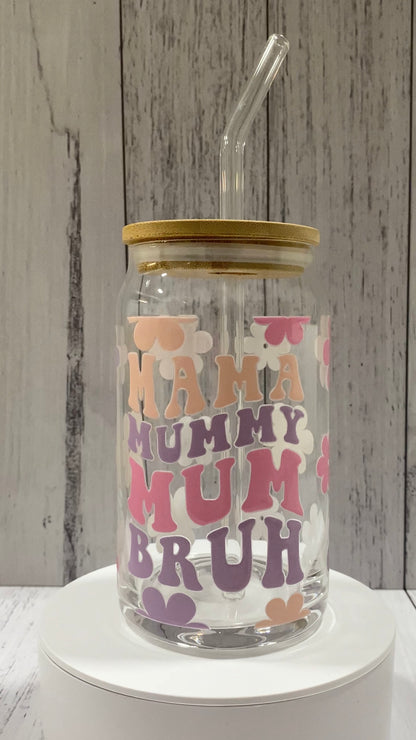 Printed Glass Can with Lid - Creative Printz