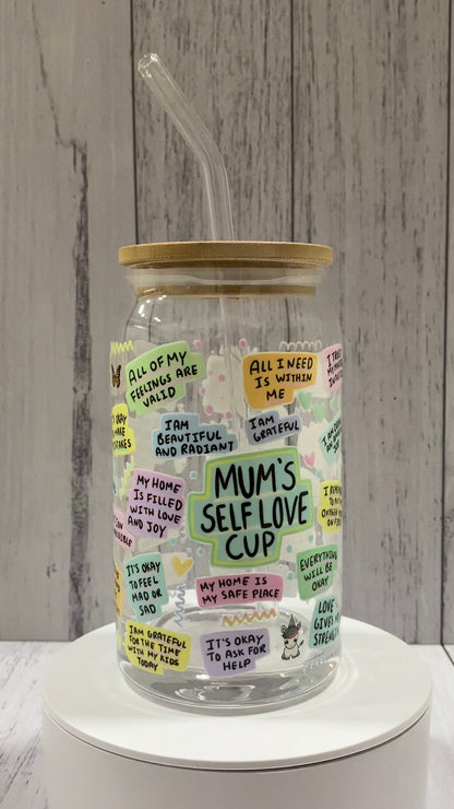Printed Glass Can with Lid - Creative Printz