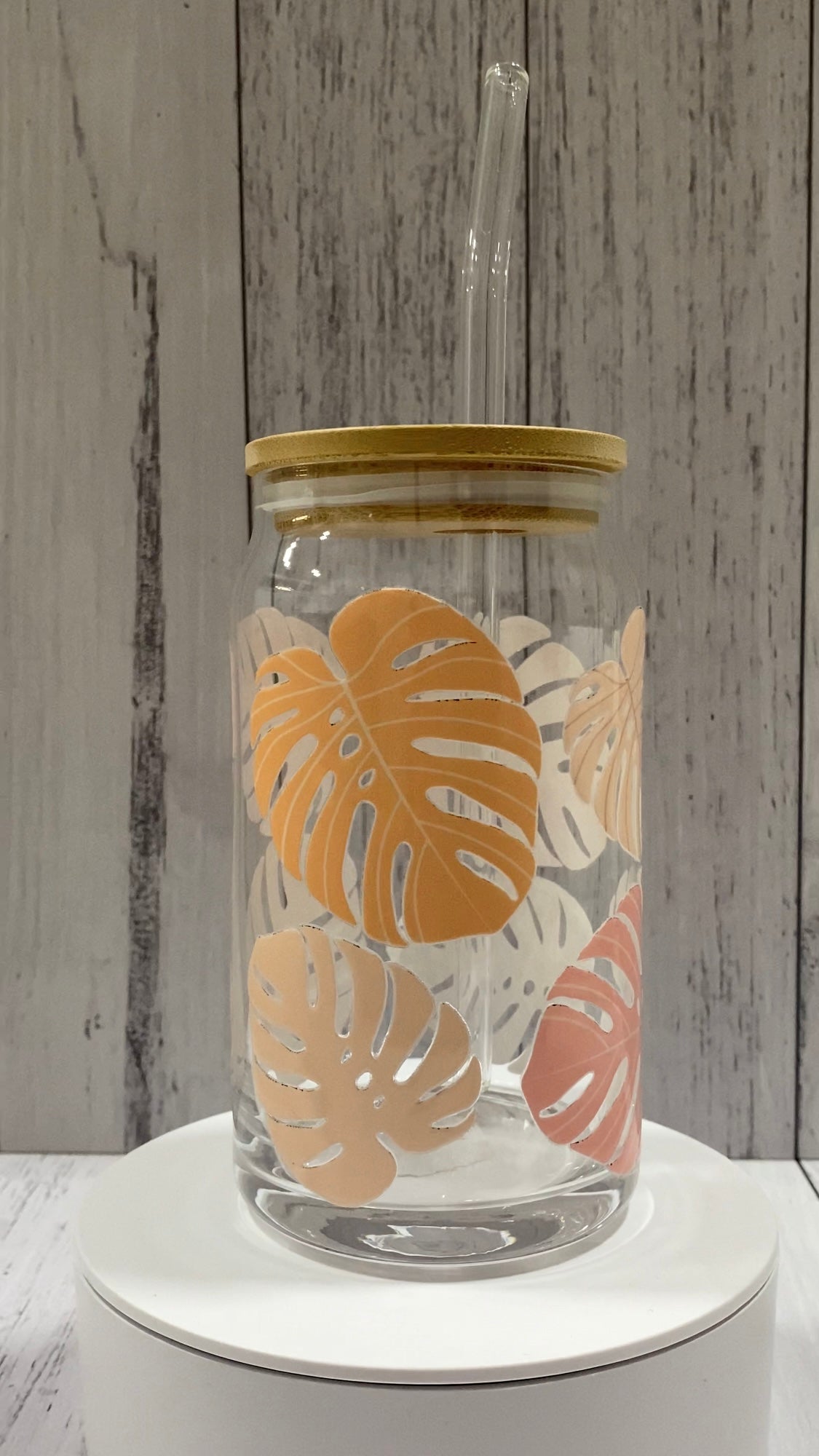 Printed Glass Can with Lid