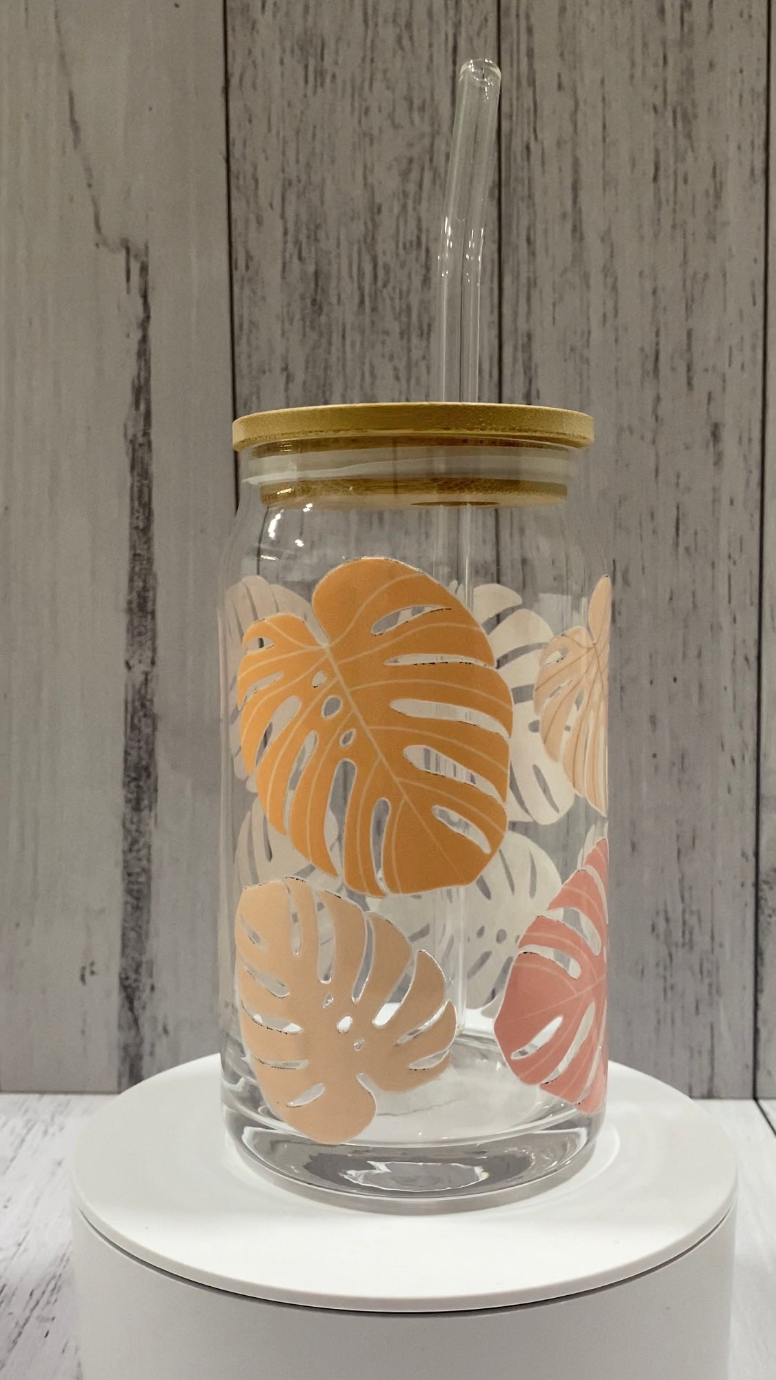 Printed Glass Can with Lid - Creative Printz