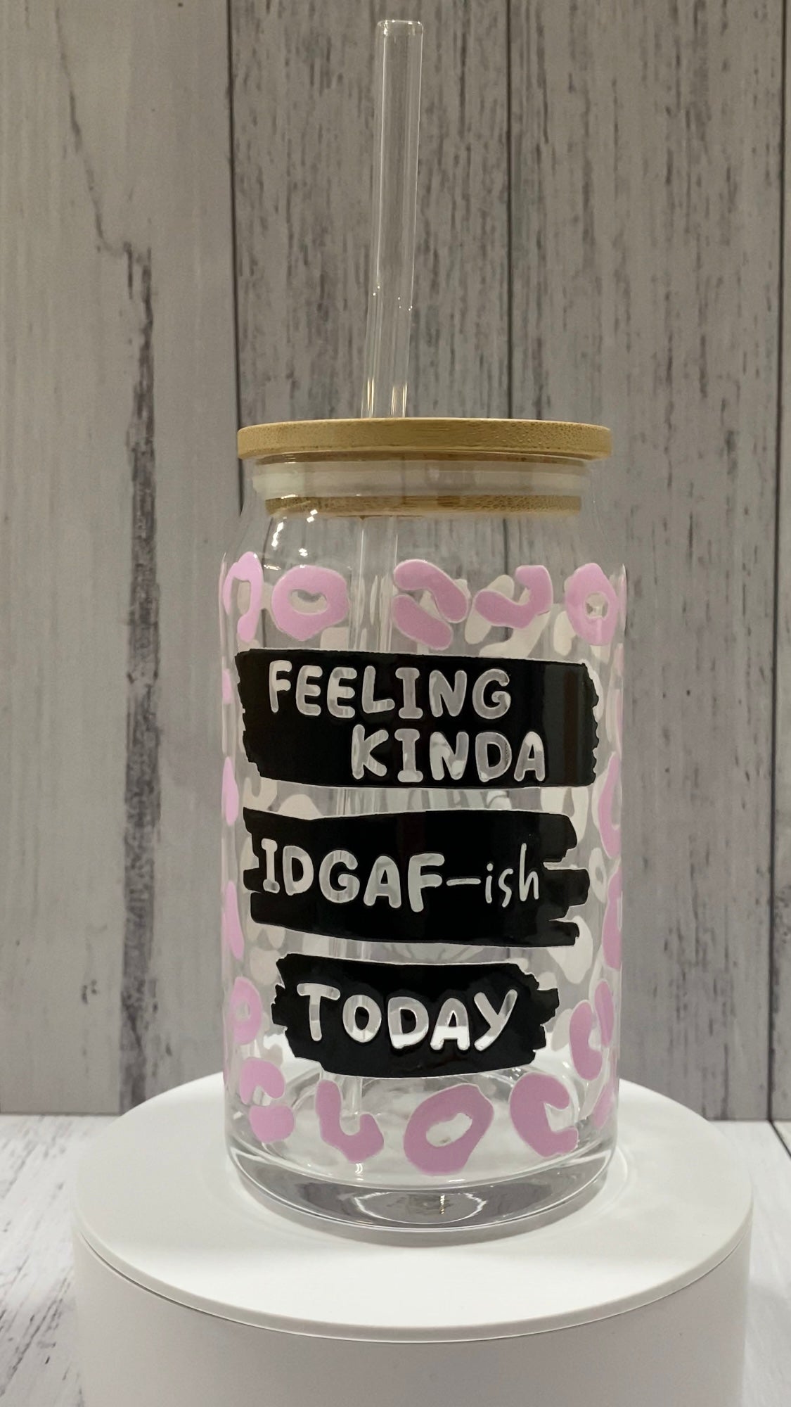 Printed Glass Can with Lid - Creative Printz