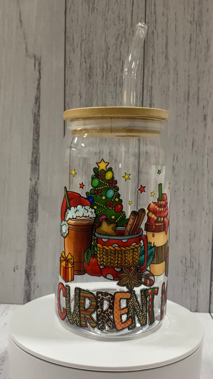 Printed Glass Can with Lid - Creative Printz