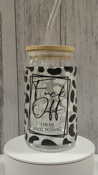 Printed Glass Can with Lid