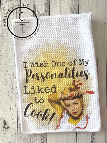 50'S Housewife Printed Waffle Tea Towel